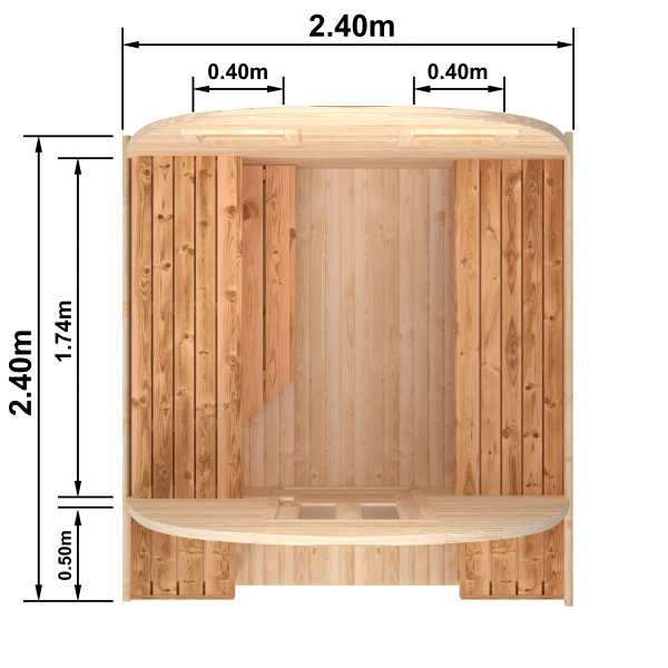 Fasssauna / Gartensauna / Banja / Viking 2,4 m mit Balkon